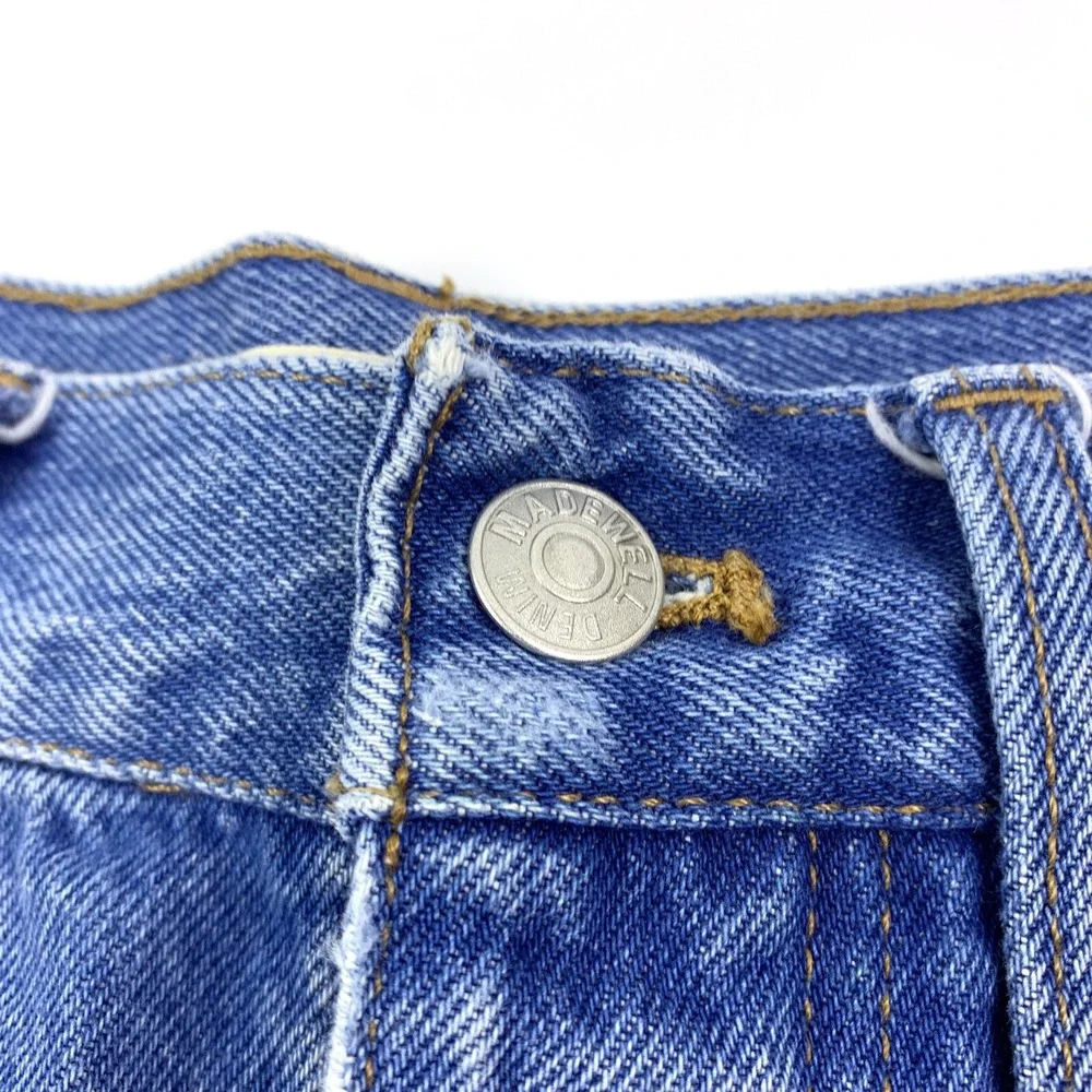 Madewell Womens Sz 24 Relaxed Denim Shorts‎ Homecrest Wash Ripped Edition Button